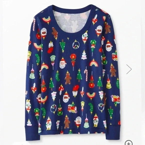 Hanna Andersson Heirloom Ornaments Long John Pajama Top Size M - Picture 2 of 4